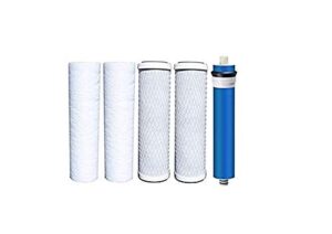 hydro logic stealth ro100 compatible five filter pack - 100 gpd ro membrane, carbon, sediment filter for hydrologic systems by ipw industries inc