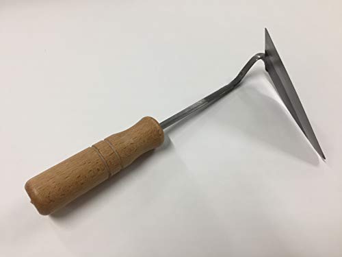 Bonsai 100C Japanese Hand Hoe/Weeding Sickle, All Steel Blade with Wooden Handle