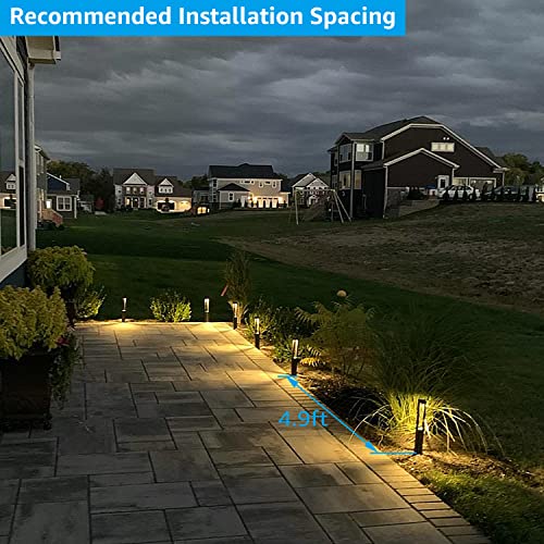 LEONLITE 12-Pack Low Voltage Landscape Lights, Unique Lighting Effects LED 172LM 3W 12-15V AC/DC, IP65, Aluminum Outdoor Driveway/Pathway Light, 3000K Warm White, Black Finish