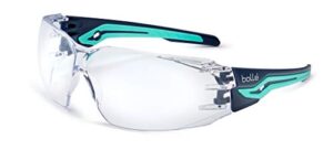 bollé safety silexpsi, silex safety glasses anti-scratch/anti-fog, black blue frame, clear lenses, black & blue, universal