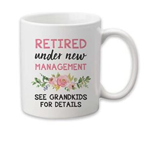 CANARY ROAD Retirement Mug | See Grandkids for Details | Retirement Gift for Women | Retirement Party Decor | Coworker Retirement | Retiree Gift | Boss Retirement