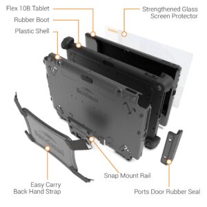 MobileDemand Flex 10B Rugged 10 inch Tablet with Keyboard and Windows 11 Pro Upgrade, A Rugged Laptop Tablet PC,(Beats Traditional Laptop Computer in Rigidity), Field Work Business Laptop