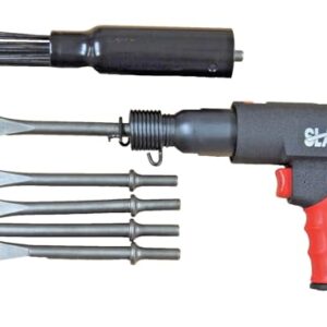 2 in 1 Pistol Air Pneumatic Needle Scaler Hammer Chisel 5000BPM 19 Needles 5 Chisels Remove Paint Rust Welding xx588