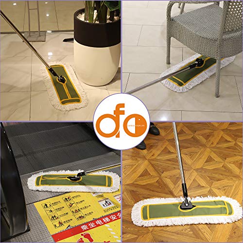 OFO 24inch Industrial Commercial Dust Mop 2 Sets // Heavy Duty Dust Mop // 63inch Length Stainless Steel Handle //Easily Clean Large Area Factory,Shopping Mall,Garage