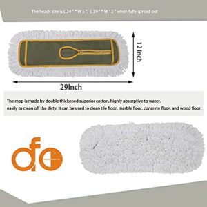 OFO 24inch Industrial Commercial Dust Mop 2 Sets // Heavy Duty Dust Mop // 63inch Length Stainless Steel Handle //Easily Clean Large Area Factory,Shopping Mall,Garage