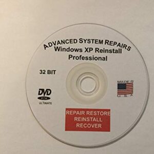 Advanced System Repairs- Compatible with Windows XP Professional 32Bit Reinstall, Restore, Recover, Repair DVD.