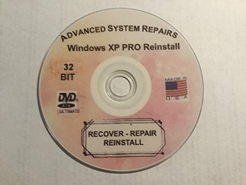 Advanced System Repairs- Compatible with Windows XP Professional 32Bit Reinstall, Restore, Recover, Repair DVD.