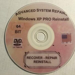 Advanced System Repairs- Compatible with Windows XP Professional 64Bit Reinstall, Restore, Recover, Repair DVD.