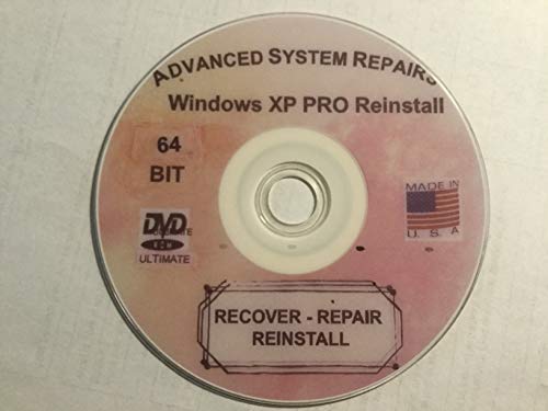 Advanced System Repairs- Compatible with Windows XP Professional 64Bit Reinstall, Restore, Recover, Repair DVD.