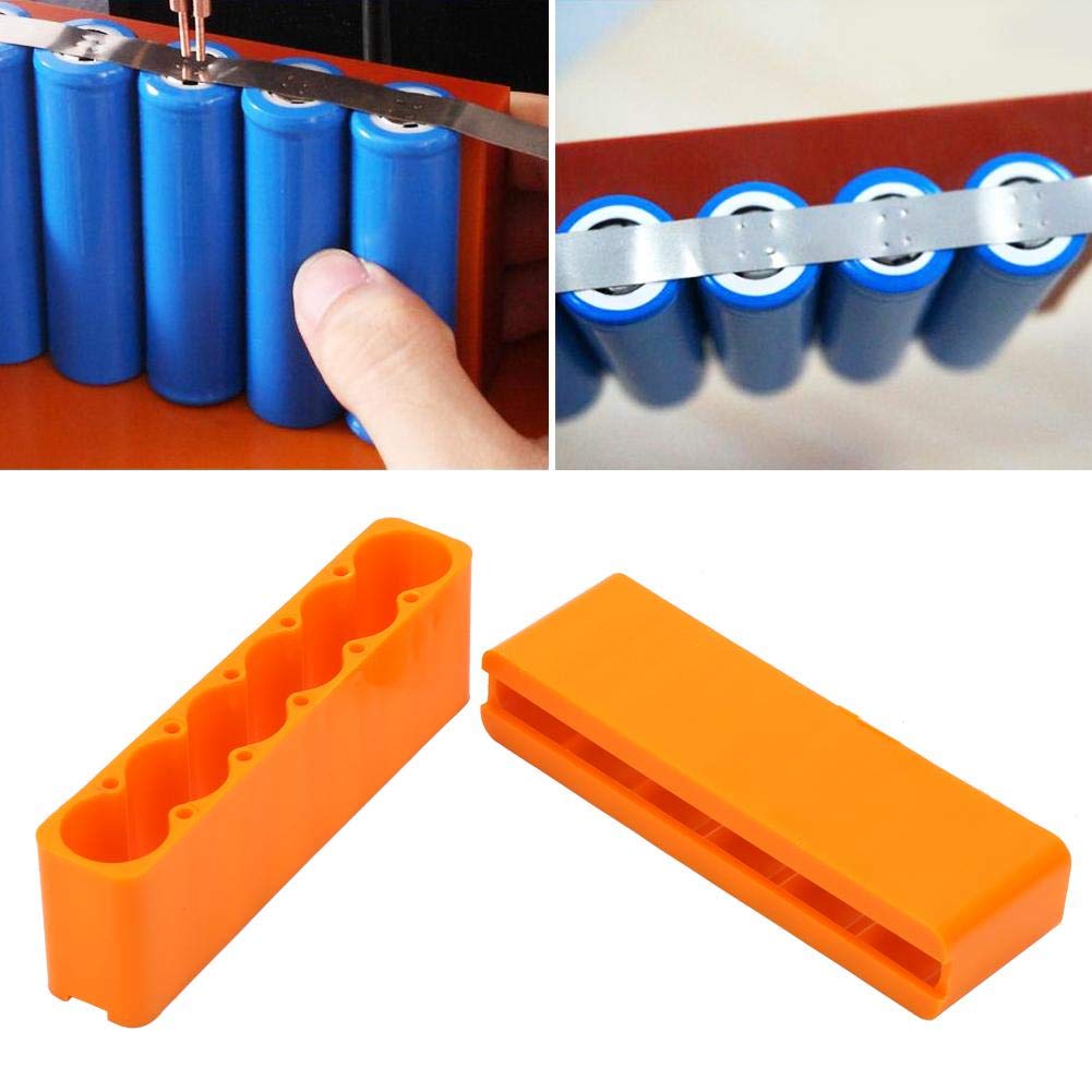 2PCS Battery Welding Clamp Industrial Plastic 18650 Battery Container Adjustable Battery Pack Holder Welding Fixing Accessory(6-Section)