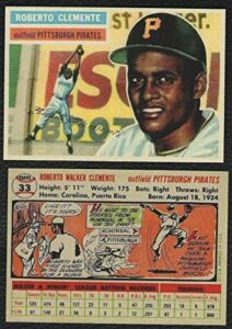 roberto clemente hof 1956 topps 2nd year #33 pittsburgh pirates reprint - baseball card