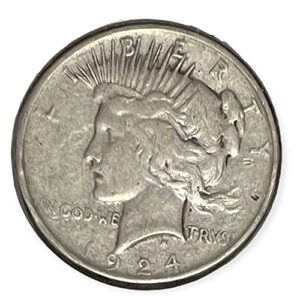 1924 p peace silver dollar average circulated $1 seller f-vf