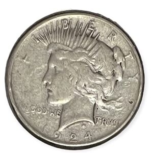 1924 P Peace Silver Dollar Average Circulated $1 Seller F-VF