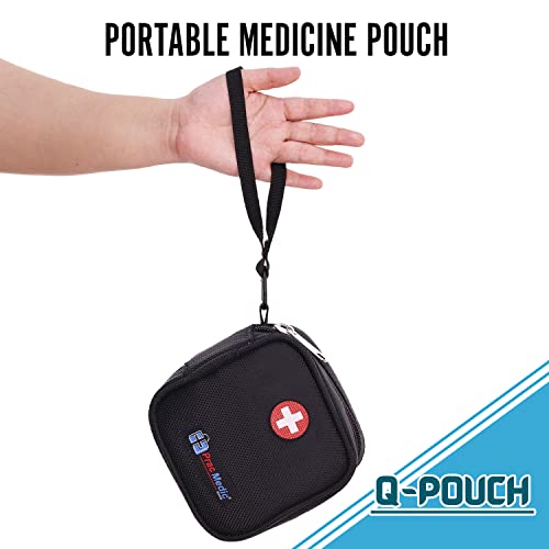 PracMedic Bags Insulated Medical Pouch and Medication Travel Organizer- Lightweight, Compact- holds Auvi Q, Anti-Histamine tablets, Nasal Spray, Eye Drops, Small Meds (Black)