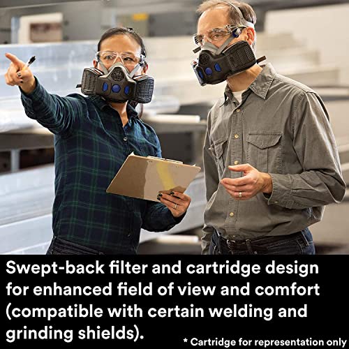 Secure Click P100 Respirator Cartridge/Filter, Secure Click D80926 Multi-Gas/Vapor Combination Cartridge, NIOSH Approved, Dual-Flow for Greater Breathability and Comfort, 1 Pair