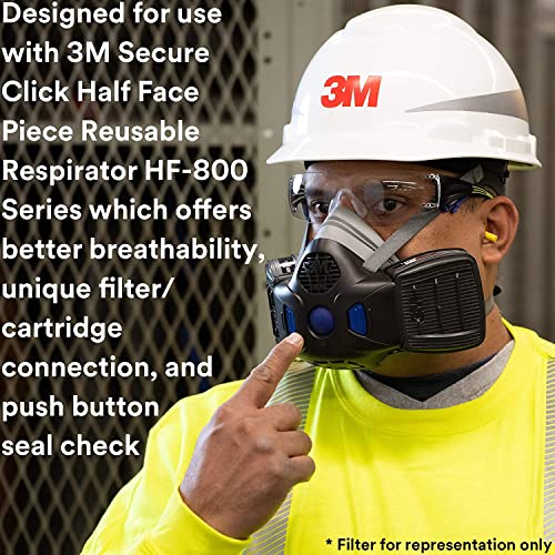Secure Click P100 Respirator Cartridge/Filter, Secure Click D80926 Multi-Gas/Vapor Combination Cartridge, NIOSH Approved, Dual-Flow for Greater Breathability and Comfort, 1 Pair