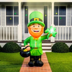 joiedomi 6ft st patrick standing leprechaun inflatable for yard garden decorations, indoor and outdoor theme party decoration, yard, garden, lawn ornaments with led light build-in