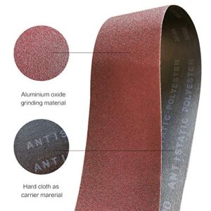 1 x 42 Inch Sanding Belt Pack 1-Inch x 42-Inch,12 Pcs(4 Each of 80 120 150 Grits) Aluminum Oxide for Sander