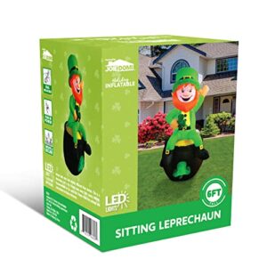 Joiedomi 6FT St Patrick Sitting Leprechaun Inflatable for Yard Garden Decorations, Indoor and Outdoor Theme Party Decor, Yard, Garden, Lawn Decor with LED Light Build-in