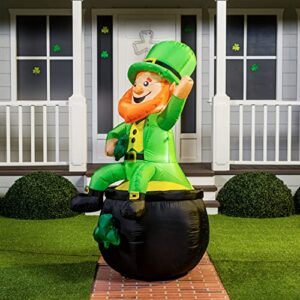 Joiedomi 6FT St Patrick Sitting Leprechaun Inflatable for Yard Garden Decorations, Indoor and Outdoor Theme Party Decor, Yard, Garden, Lawn Decor with LED Light Build-in