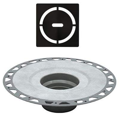 Schluter Systems Kerdi PVC Drain Flange (4” Pure Design Grate - Matte Black Finish - KD2/PVC/MGSD8/FL)