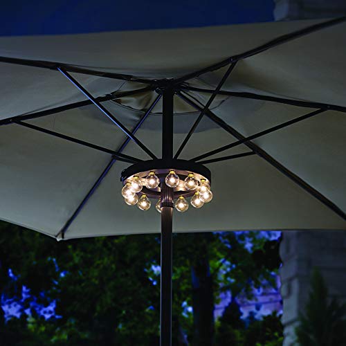 Umbrella Light, Outdoor Umbrella LED Lights Battery Operated Wireless with Remote Control, ZHONGXIN Patio Umbrella Pole Light with 12 Warm White G40 Led Bulbs, for Backyard Umbrellas or Camping Tent …