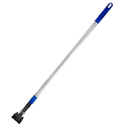 Alpine Industries Commercial Quick-Change Iron Mop Handle - Professional Mopping Tube w/Metal Gripper for Rags - Heavy Duty Stick & Mop Head Replacement Holder (Telescopic Mop)