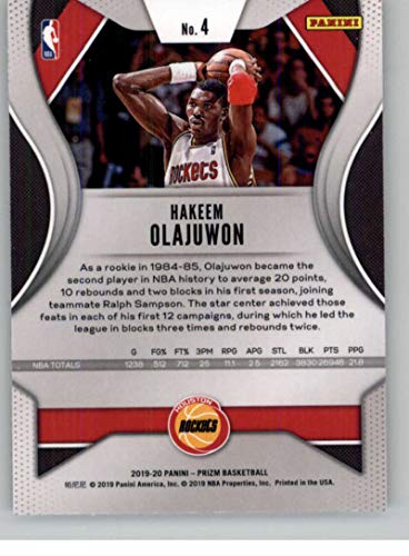 2019-20 Panini Prizm #4 Hakeem Olajuwon Houston Rockets NBA Basketball Trading Card