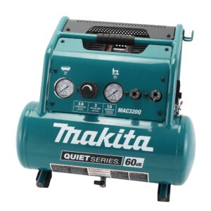 makita mac320q quiet series 1-1/2 hp, 3 gallon, oil-free, electric air compressor