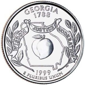 1999 p & d bu georgia state quarter choice uncirculated us mint 2 coin set