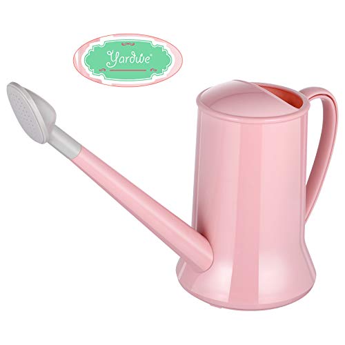 Yardwe Plastic Watering Can Indoor Outdoor Small Water Can Kettle for House Plants Garden Flower 2000ml (Pink)