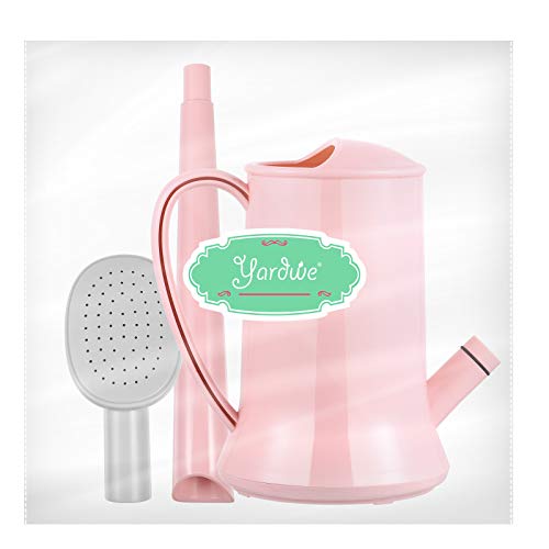 Yardwe Plastic Watering Can Indoor Outdoor Small Water Can Kettle for House Plants Garden Flower 2000ml (Pink)