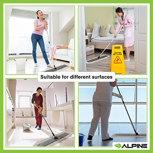 Alpine Industries Heavy Duty Cotton Mop Head - Dry Mop Head for Dirt Dust for Clean Hardwood Floor, Office and Garage - Commercial Mop - Super Absorbent Industrial Mop Head (48 in, Single Pack)