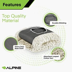 Alpine Industries Heavy Duty Cotton Mop Head - Dry Mop Head for Dirt Dust for Clean Hardwood Floor, Office and Garage - Commercial Mop - Super Absorbent Industrial Mop Head (48 in, Single Pack)