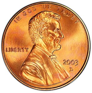 2003 d bu lincoln memorial cent choice uncirculated us mint
