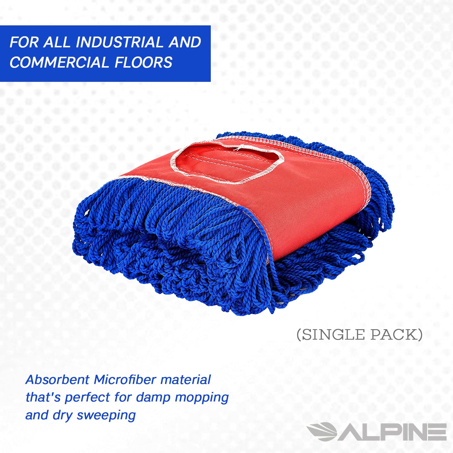 Alpine Industries Heavy Duty Microfiber Mop Head - Cleans Wide Areas - Commercial Super Absorbent Mop Head (36 in, Single Pack)