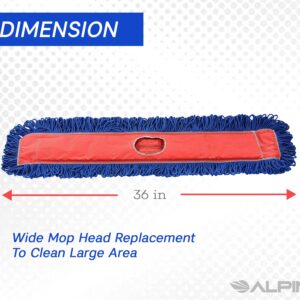 Alpine Industries Heavy Duty Microfiber Mop Head - Cleans Wide Areas - Commercial Super Absorbent Mop Head (36 in, Single Pack)