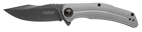 Kershaw Believer Pocketknife, 3.25" 8Cr13MoV Steel Clip Point Blade, One-Handed Assisted Opening, Frame Lock System