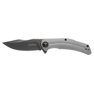 Kershaw Believer Pocketknife, 3.25" 8Cr13MoV Steel Clip Point Blade, One-Handed Assisted Opening, Frame Lock System