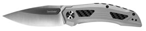 kershaw norad folding pocket knife, 3.3 inch blade with manual open, frame lock (5510), black