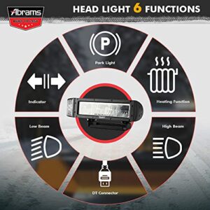 Abrams Snow Plow Lights [Heated Lens] Anti Freeze/Anti Icing Function LED Combination Head Light Kit for Heavy-Duty ATV Snow Plow, Truck Snowplow Road Side Safety Universal Snow Thrower Accessories