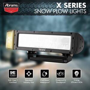 Abrams Snow Plow Lights [Heated Lens] Anti Freeze/Anti Icing Function LED Combination Head Light Kit for Heavy-Duty ATV Snow Plow, Truck Snowplow Road Side Safety Universal Snow Thrower Accessories