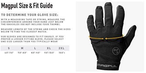 Magpul Technical Glove 2.0 Lightweight Work Gloves, Black, Medium