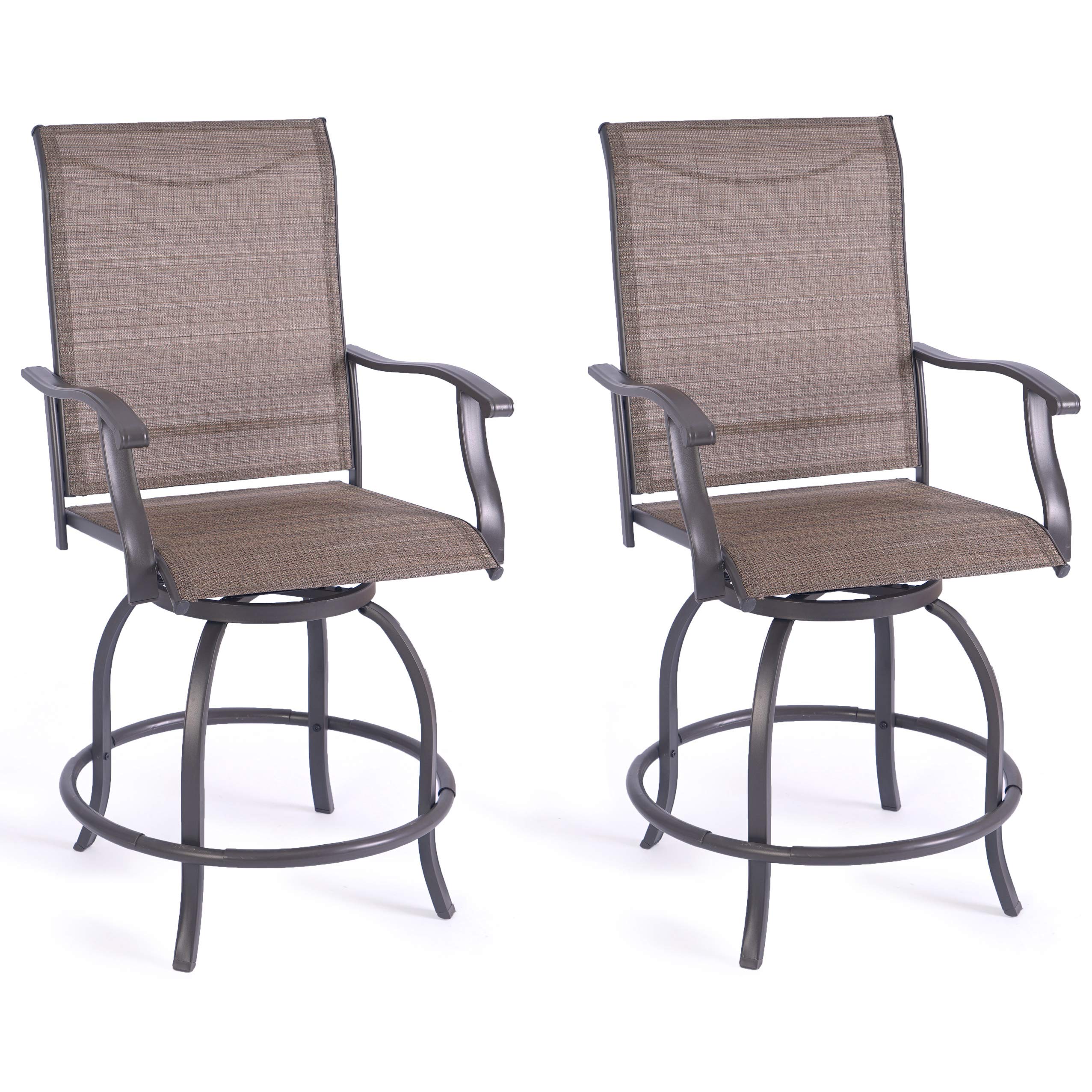 Kozyard Isabella High Swivel Bar Stools/Chair Set for Home Patio, Back Yard, Cafes, Bistro, Restaurants and Chic Bars (Textilence)