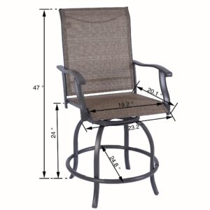 Kozyard Isabella High Swivel Bar Stools/Chair Set for Home Patio, Back Yard, Cafes, Bistro, Restaurants and Chic Bars (Textilence)