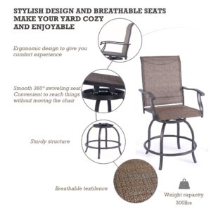 Kozyard Isabella High Swivel Bar Stools/Chair Set for Home Patio, Back Yard, Cafes, Bistro, Restaurants and Chic Bars (Textilence)