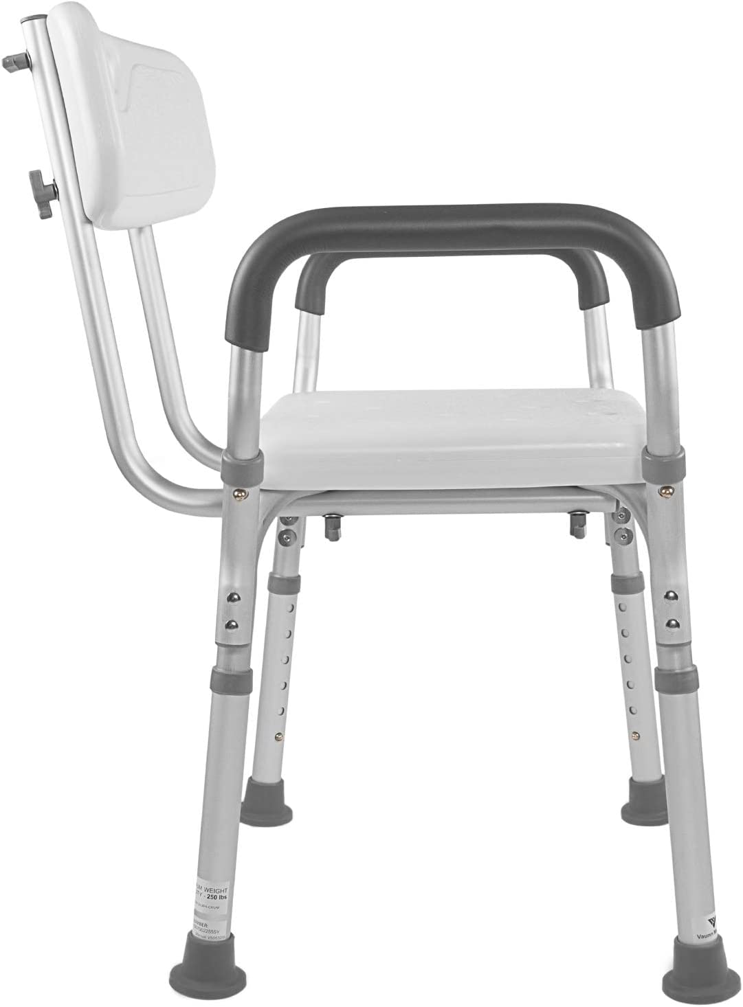 Vaunn Medical Shower Chair with Arms and Back and Foot Step Stool Bundle