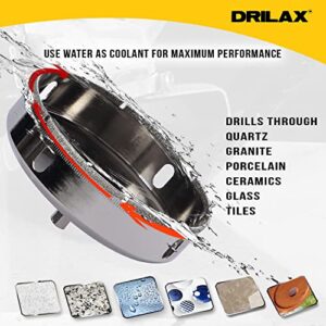 Drilax 4 1/4 inch Diamond Hole Saw Drill Bit Quartz Ceramic Porcelain Tile Granite Floor Toilet Cutout Plaster Ceiling Recessed Light Holes 4.25 in