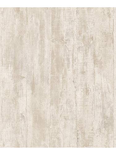 UGEPA Huck Cream Weathered Wood Plank Wallpaper