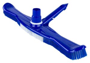 20-inch plastic pool vacuum brush | perfect for cleaning your pool wall | compatible with standard telescoping poles | light weight with strong nylon bristles